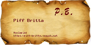 Piff Britta névjegykártya